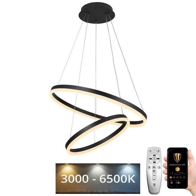 LED Stmívatelný lustr na lanku LED/70W/230V 3000-6500K pr. 60 cm + dálkové ovládání
