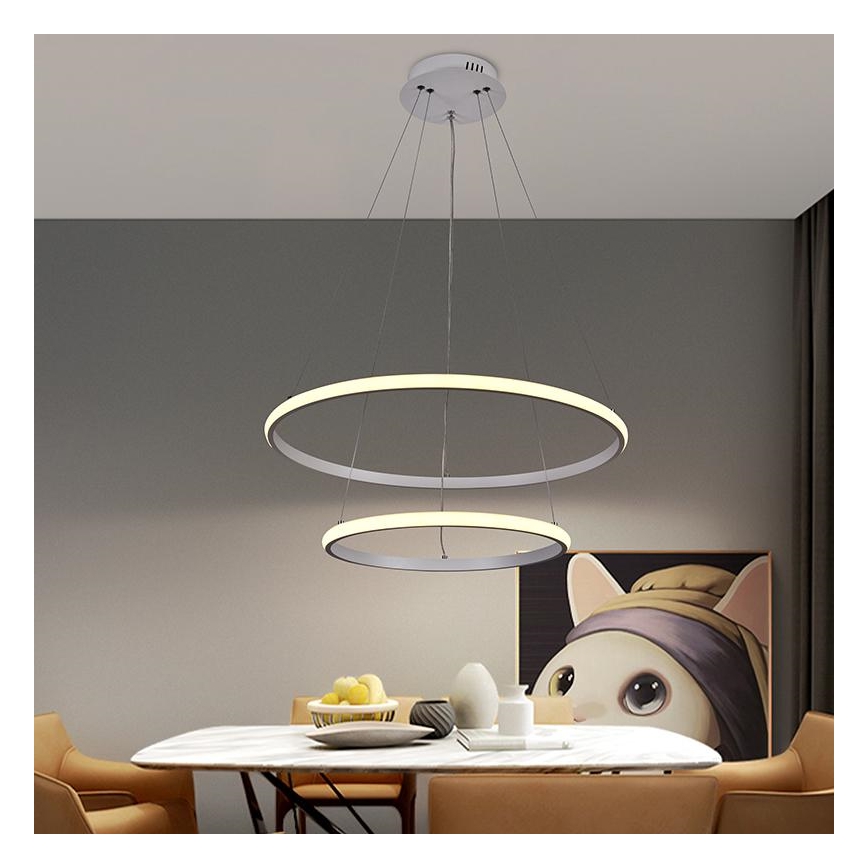 LED Stmívatelný lustr na lanku LED/75W/230V 3000-6500K pr. 60 cm + dálkové ovládání