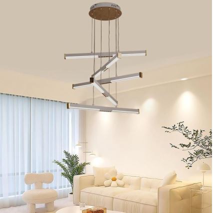 LED Stmívatelný lustr na lanku LED/75W/230V 3000-6500K pr. 60 cm + dálkové ovládání