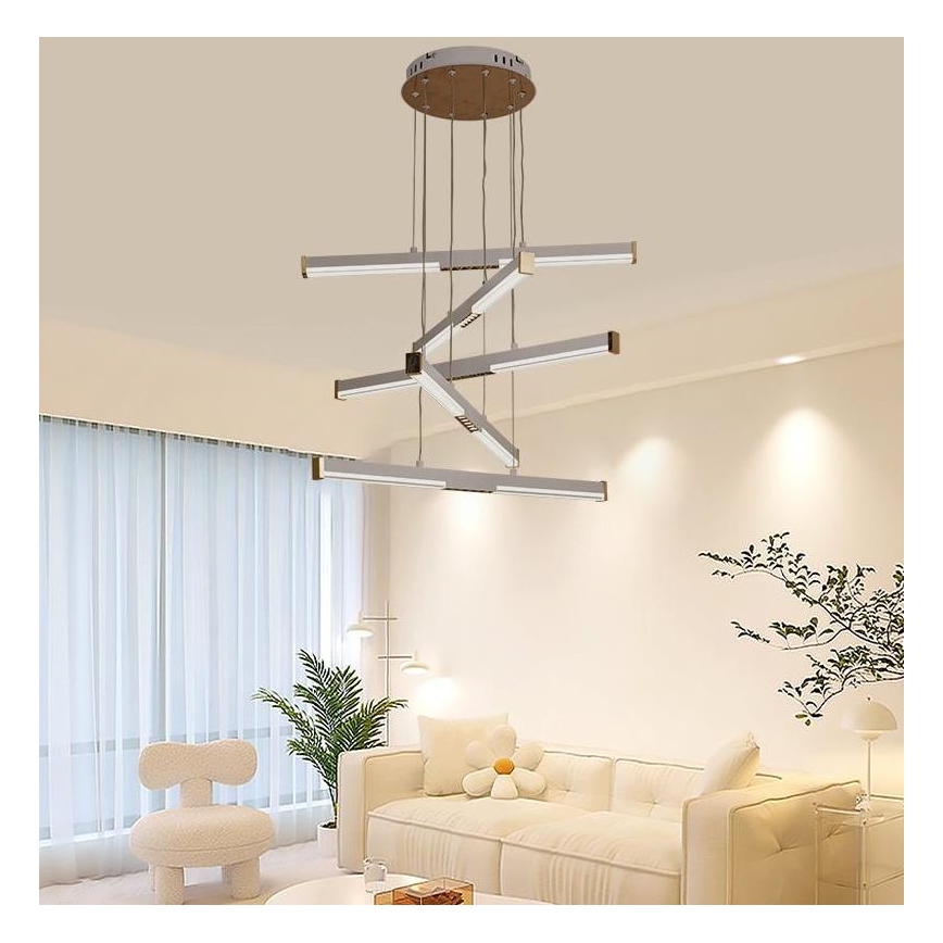 LED Stmívatelný lustr na lanku LED/75W/230V 3000-6500K pr. 60 cm + dálkové ovládání