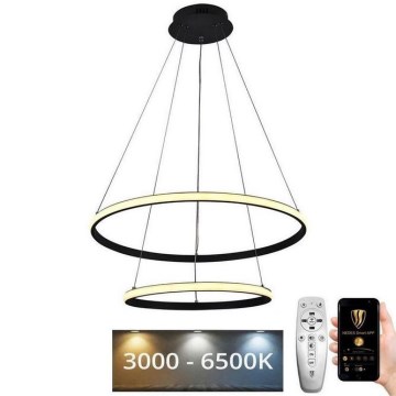 LED Stmívatelný lustr na lanku LED/75W/230V 3000-6500K pr. 60 cm + dálkové ovládání