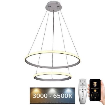 LED Stmívatelný lustr na lanku LED/75W/230V 3000-6500K pr. 60 cm + dálkové ovládání