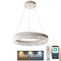 LED Stmívatelný lustr na lanku LED/80W/230V 3000-6500K bílá + dálkové ovládání