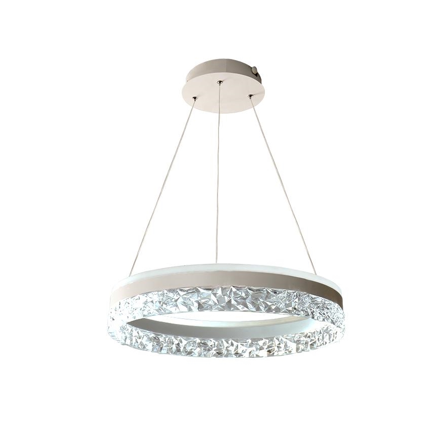 LED Stmívatelný lustr na lanku LED/80W/230V 3000-6500K bílá + dálkové ovládání