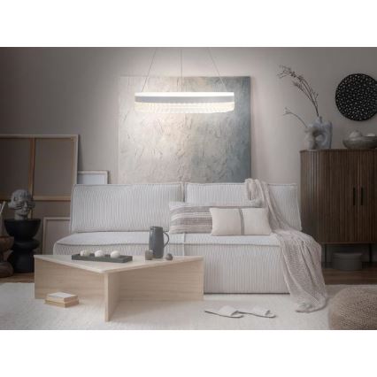 LED Stmívatelný křišťálový lustr na lanku LED/80W/230V 3000-6500K bílá + dálkové ovládání