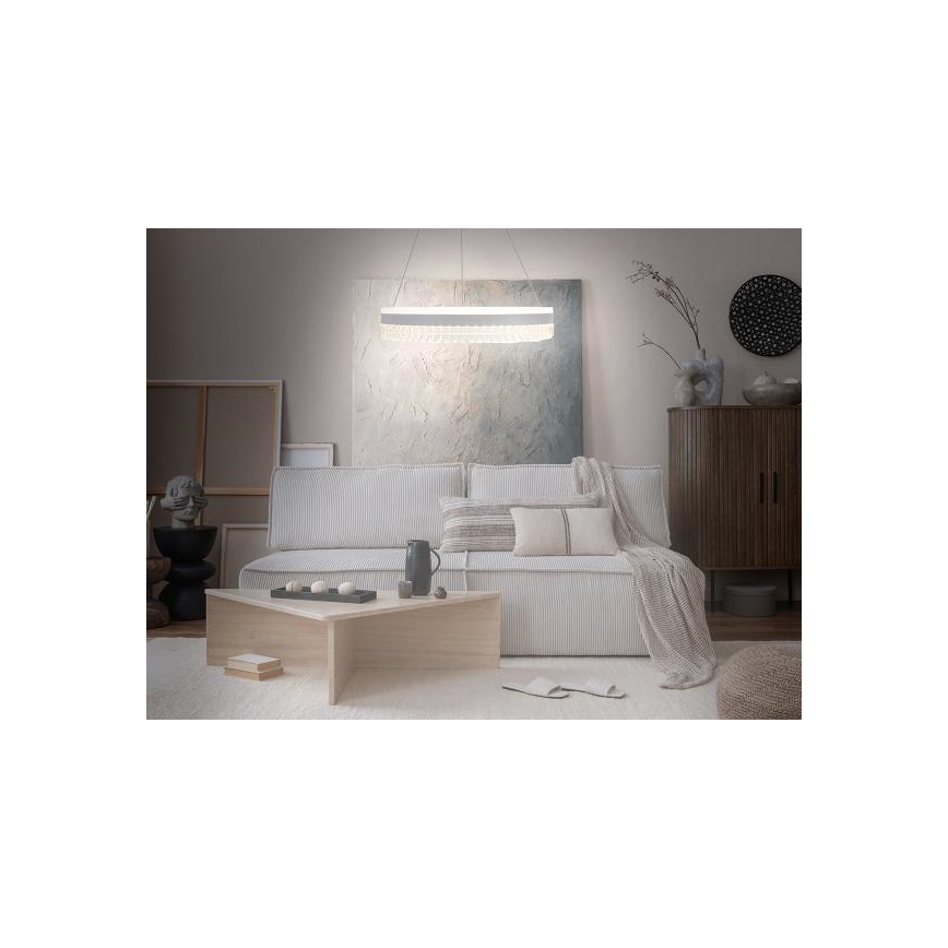 LED Stmívatelný křišťálový lustr na lanku LED/80W/230V 3000-6500K bílá + dálkové ovládání