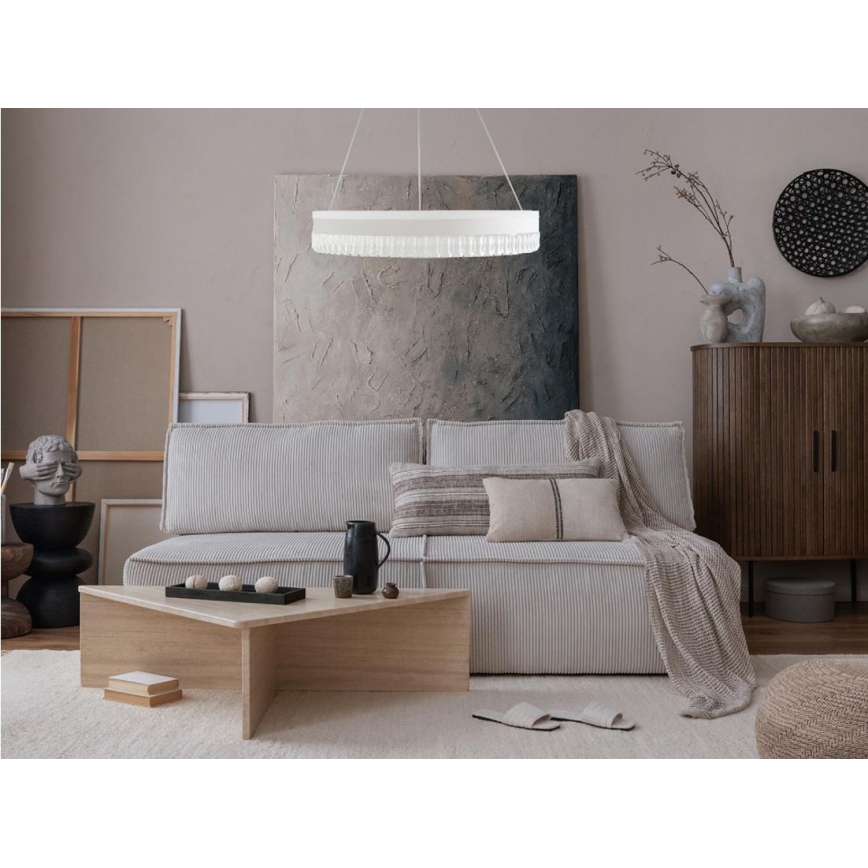 LED Stmívatelný křišťálový lustr na lanku LED/80W/230V 3000-6500K bílá + dálkové ovládání