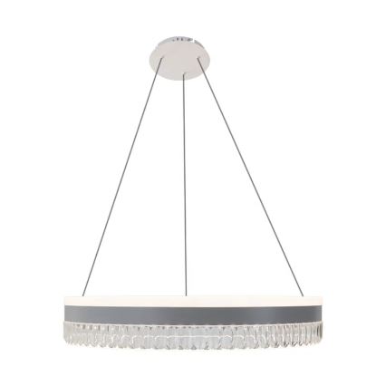 LED Stmívatelný křišťálový lustr na lanku LED/80W/230V 3000-6500K bílá + dálkové ovládání