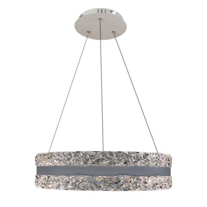 LED Stmívatelný křišťálový lustr na lanku LED/80W/230V 3000-6500K bílá + dálkové ovládání