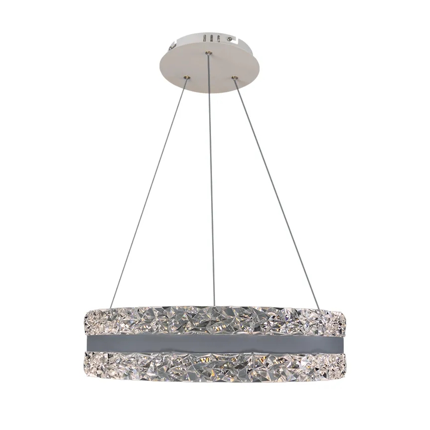 LED Stmívatelný křišťálový lustr na lanku LED/80W/230V 3000-6500K bílá + dálkové ovládání