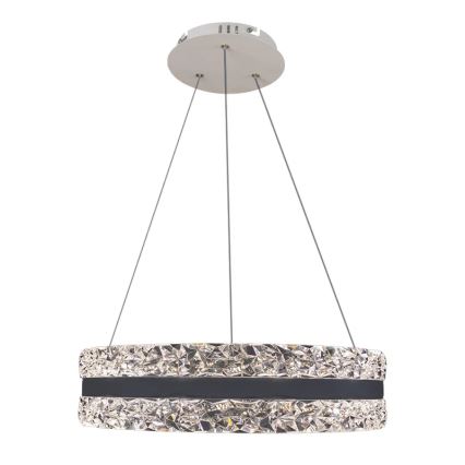 LED Stmívatelný křišťálový lustr na lanku LED/80W/230V 3000-6500K bílá + dálkové ovládání