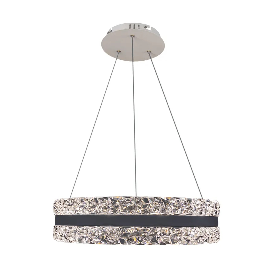 LED Stmívatelný křišťálový lustr na lanku LED/80W/230V 3000-6500K bílá + dálkové ovládání