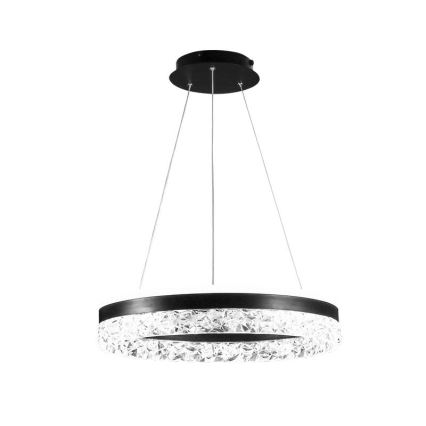 LED Stmívatelný lustr na lanku LED/80W/230V 3000-6500K černá + dálkové ovládání