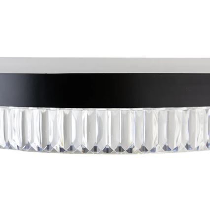 LED Stmívatelný křišťálový lustr na lanku LED/80W/230V 3000-6500K černá + dálkové ovládání