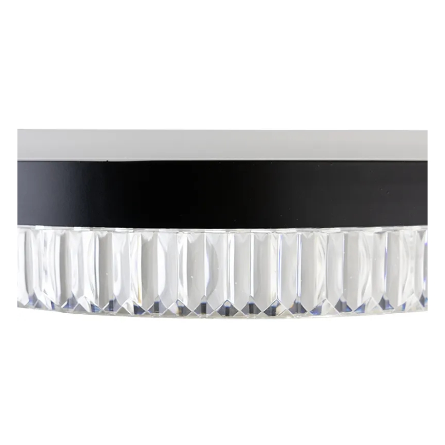 LED Stmívatelný křišťálový lustr na lanku LED/80W/230V 3000-6500K černá + dálkové ovládání