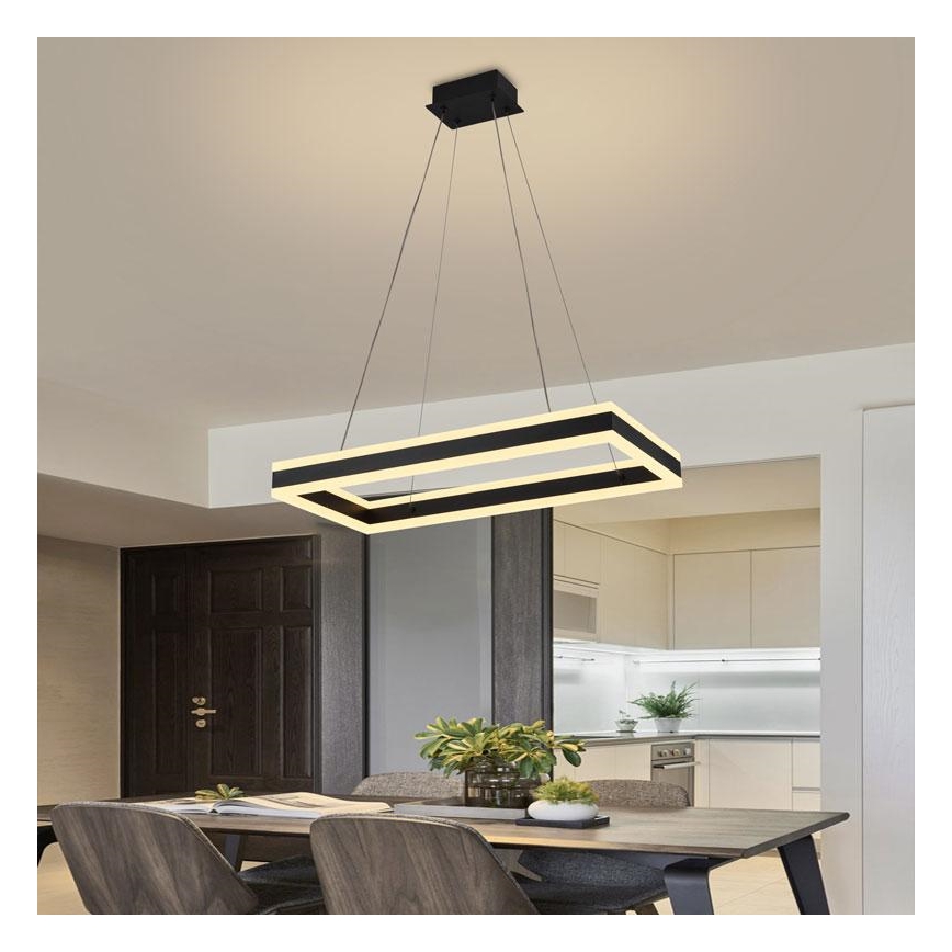 LED Stmívatelný lustr na lanku LED/80W/230V 3000-6500K + dálkové ovládání