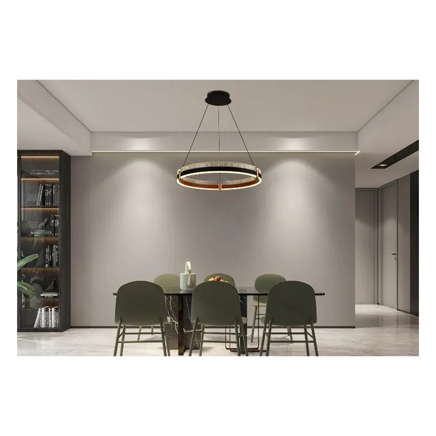 LED Stmívatelný lustr na lanku LED/80W/230V 3000-6500K pr. 60 cm + dálkové ovládání