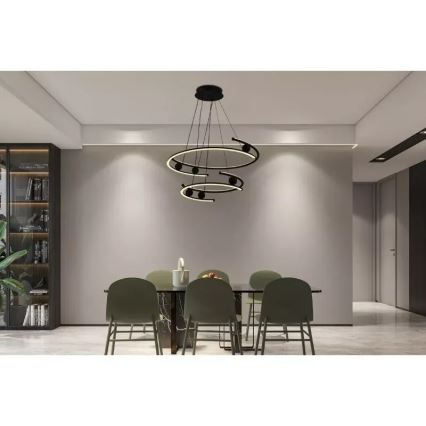 LED Stmívatelný lustr na lanku LED/80W/230V 3000-6500K pr. 60 cm + dálkové ovládání