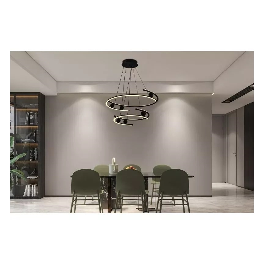 LED Stmívatelný lustr na lanku LED/80W/230V 3000-6500K pr. 60 cm + dálkové ovládání