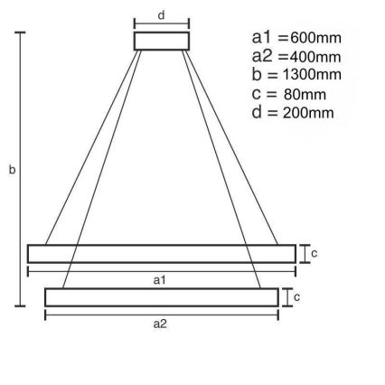 LED Stmívatelný lustr na lanku LED/80W/230V 3000-6500K + dálkové ovládání