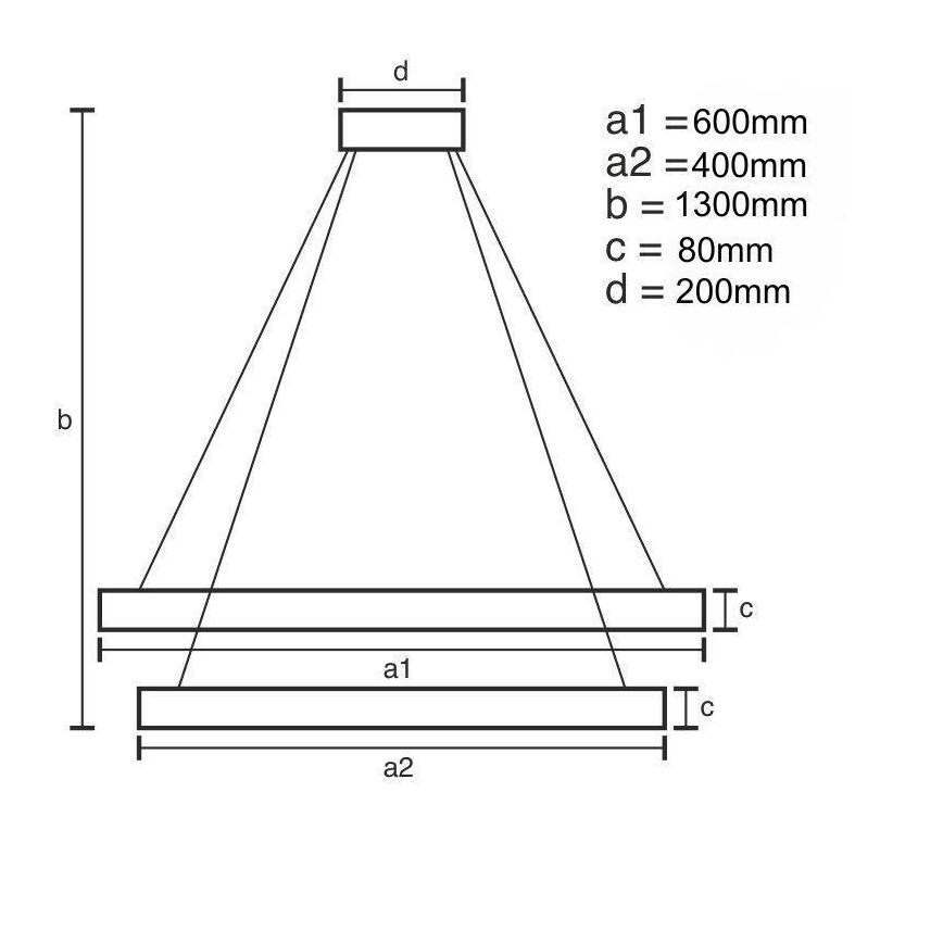 LED Stmívatelný lustr na lanku LED/80W/230V 3000-6500K pr. 60 cm + dálkové ovládání
