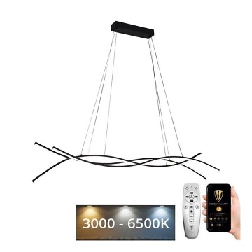 LED Stmívatelný lustr na lanku LED/80W/230V 3000-6500K + dálkové ovládání