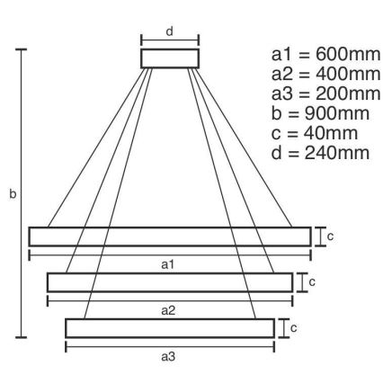 LED Stmívatelný lustr na lanku LED/85W/230V 3000-6500K pr. 60 cm + dálkové ovládání