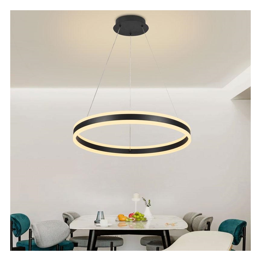 LED Stmívatelný lustr na lanku LED/85W/230V 3000-6500K + dálkové ovládání