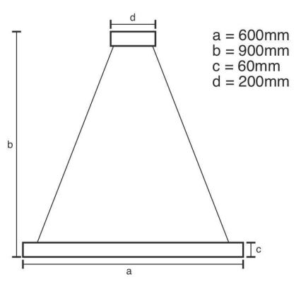 LED Stmívatelný lustr na lanku LED/85W/230V 3000-6500K + dálkové ovládání