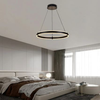 LED Stmívatelný lustr na lanku LED/85W/230V 3000-6500K pr. 60 cm + dálkové ovládání