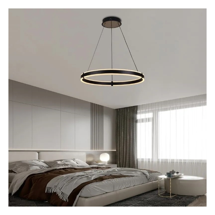 LED Stmívatelný lustr na lanku LED/85W/230V 3000-6500K pr. 60 cm + dálkové ovládání