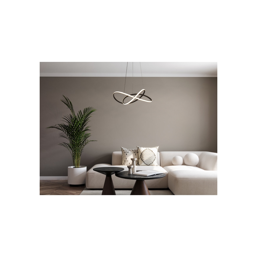 LED Stmívatelný lustr na lanku LED/85W/230V 3000-6500K pr. 60 cm + dálkové ovládání
