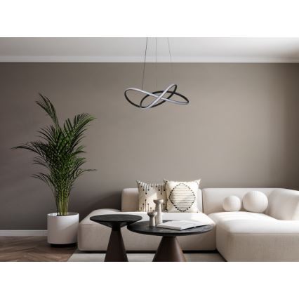 LED Stmívatelný lustr na lanku LED/85W/230V 3000-6500K pr. 60 cm + dálkové ovládání