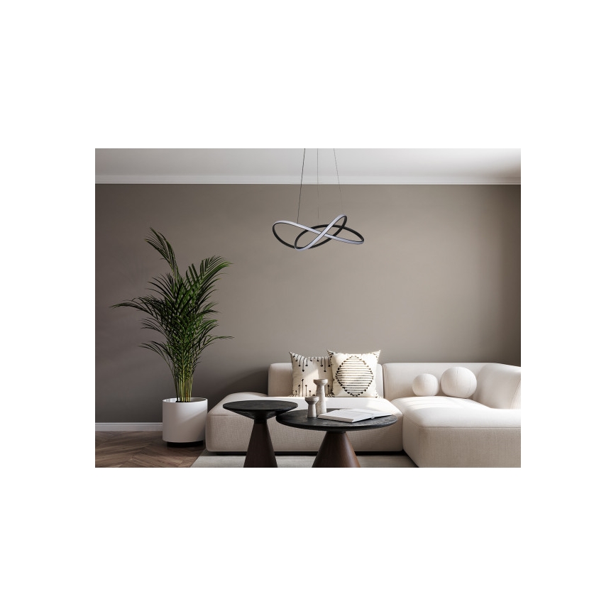 LED Stmívatelný lustr na lanku LED/85W/230V 3000-6500K pr. 60 cm + dálkové ovládání
