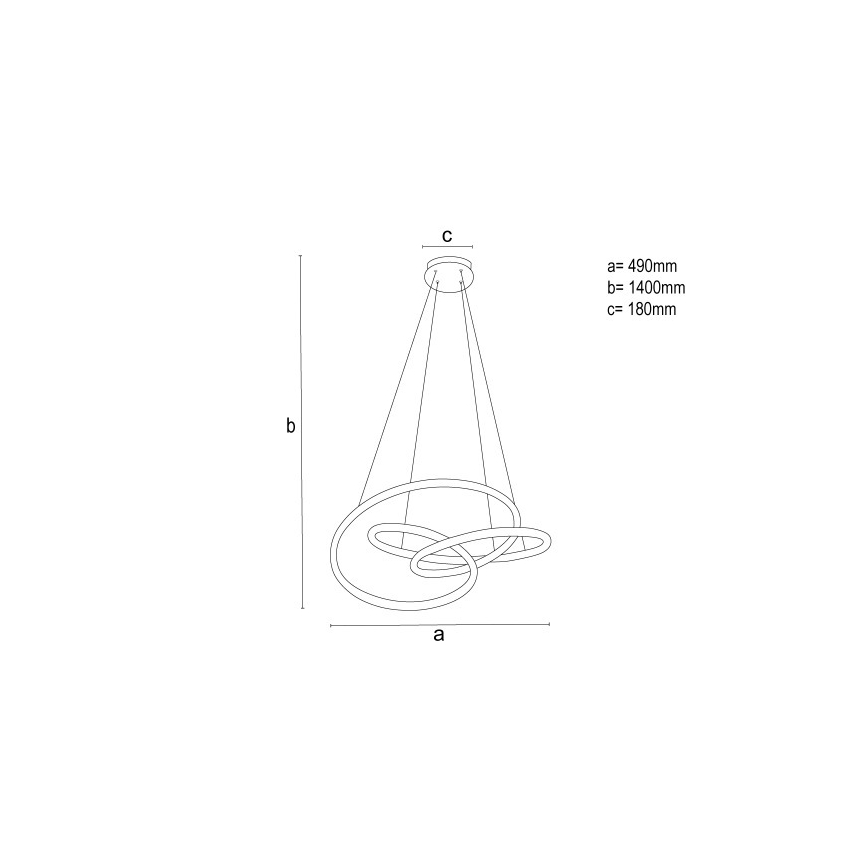 LED Stmívatelný lustr na lanku LED/85W/230V 3000-6500K pr. 49 cm + dálkové ovládání