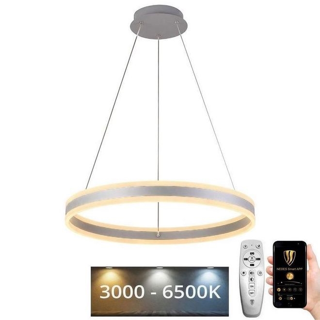 LED Stmívatelný lustr na lanku LED/85W/230V 3000-6500K pr. 60 cm + dálkové ovládání