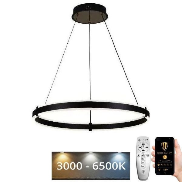 LED Stmívatelný lustr na lanku LED/85W/230V 3000-6500K pr. 60 cm + dálkové ovládání