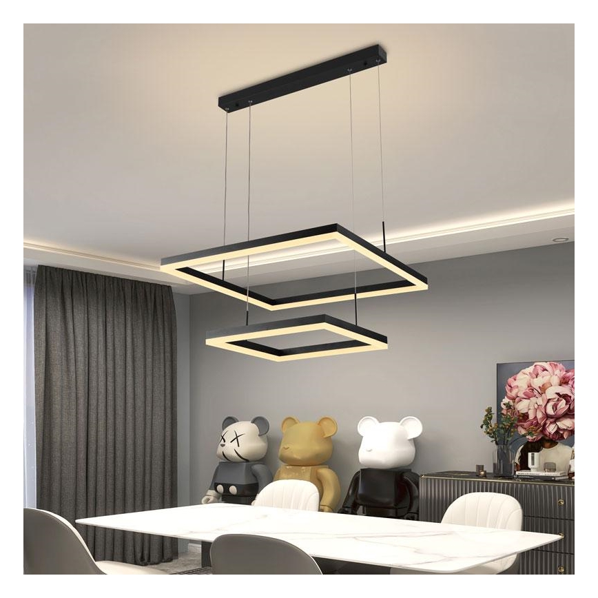 LED Stmívatelný lustr na lanku LED/90W/230V 3000-6500K + dálkové ovládání