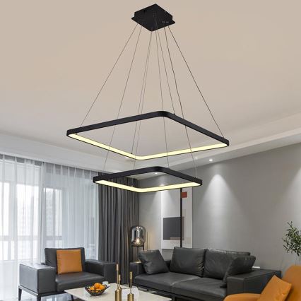 LED Stmívatelný lustr na lanku LED/90W/230V 3000-6500K + dálkové ovládání