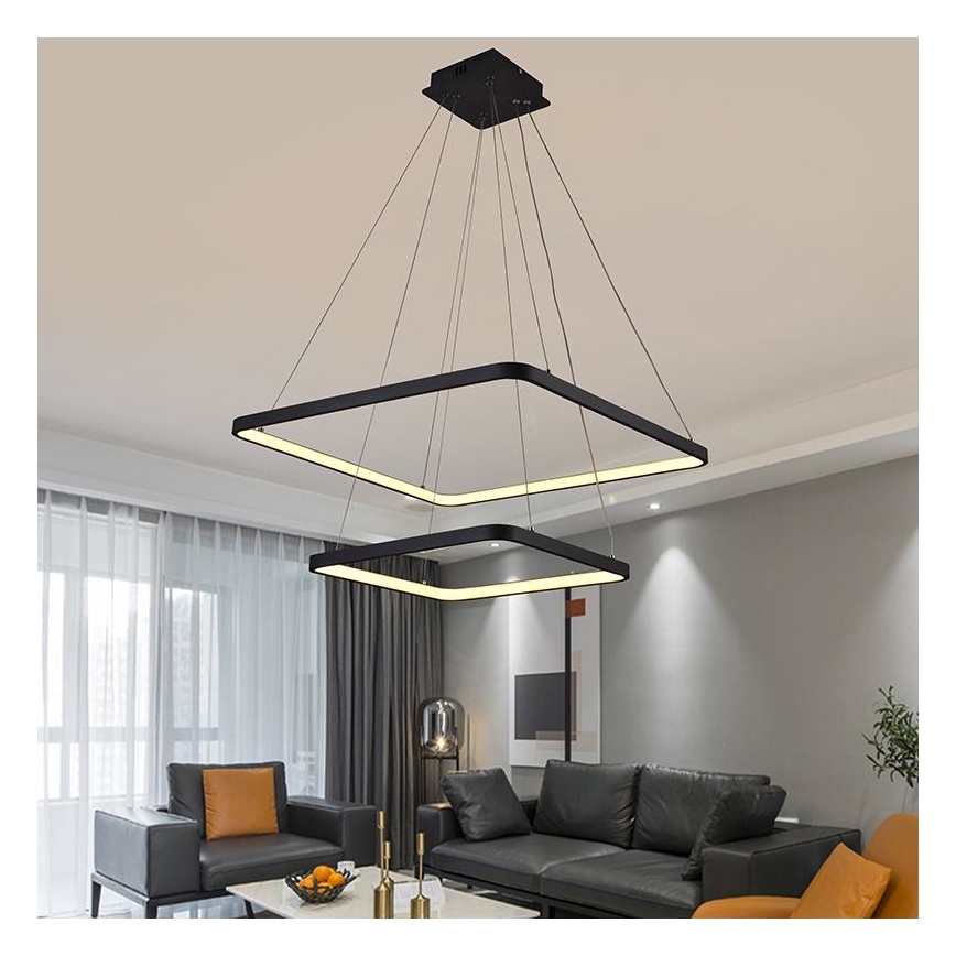 LED Stmívatelný lustr na lanku LED/90W/230V 3000-6500K + dálkové ovládání