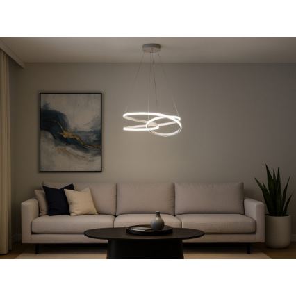 LED Stmívatelný lustr na lanku LED/90W/230V 3000-6500K pr. 47 cm + dálkové ovládání