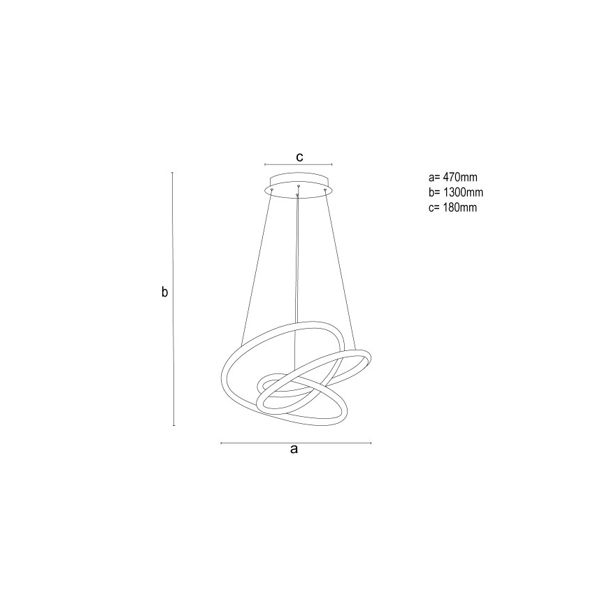 LED Stmívatelný lustr na lanku LED/90W/230V 3000-6500K pr. 47 cm + dálkové ovládání