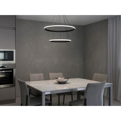 LED Stmívatelný lustr na lanku LED/90W/230V 3000-6500K pr. 60 cm + dálkové ovládání