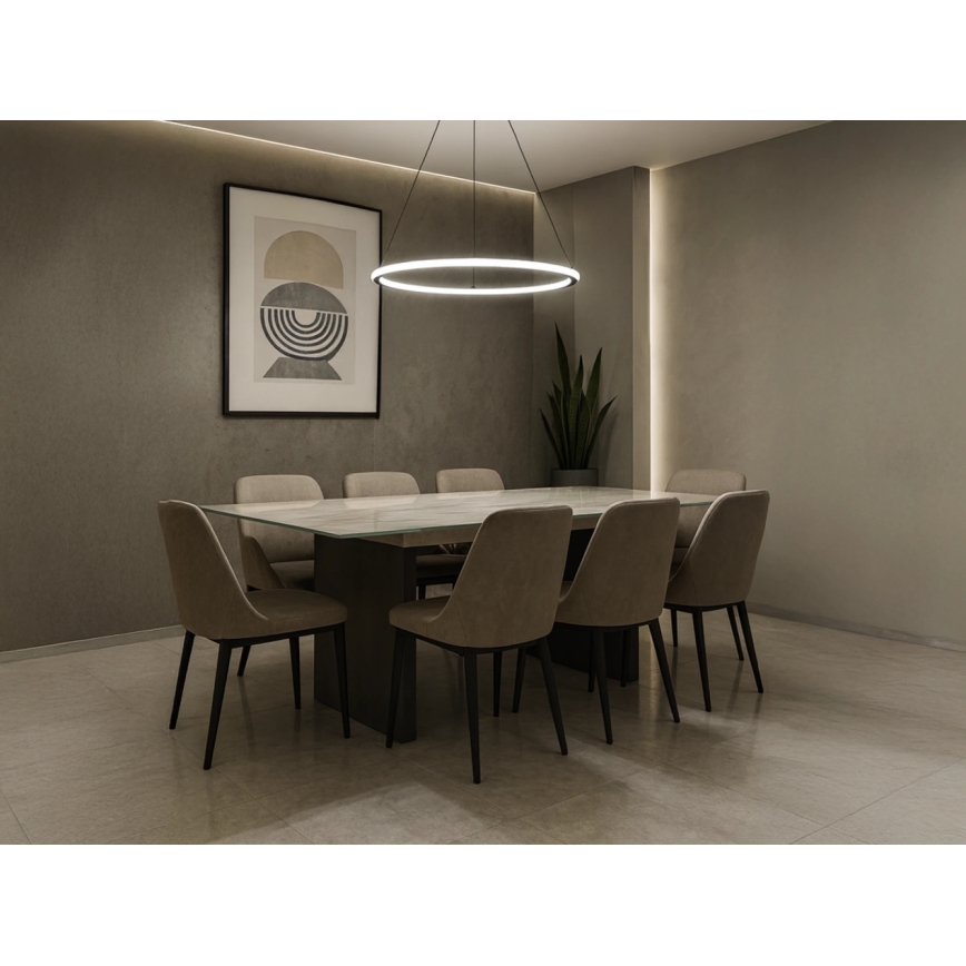 LED Stmívatelný lustr na lanku LED/90W/230V 3000-6500K pr. 60 cm + dálkové ovládání