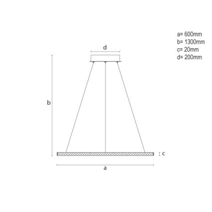 LED Stmívatelný lustr na lanku LED/90W/230V 3000-6500K pr. 60 cm + dálkové ovládání