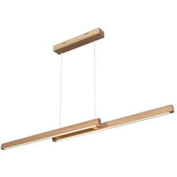 LED Stmívatelný lustr na lanku SMAL 2xLED/22,5W/230V 2700/4000/6500K dub