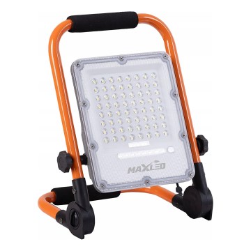 LED Stmívatelný nabíjecí reflektor se stojanem LED/100W/3,2V 4500K 10000 mAh IP65 oranžová