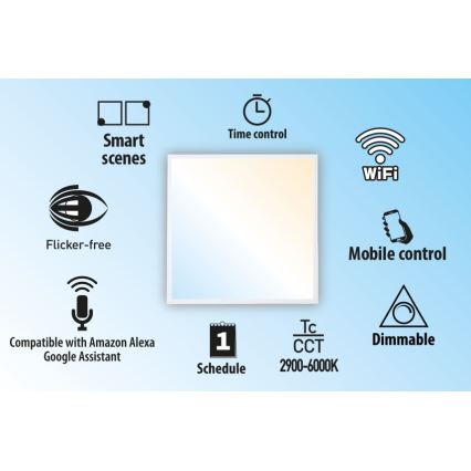 LED Stmívatelný podhledový panel LIBRA LED/40W/230V 2900-6000K Wi-Fi Tuya