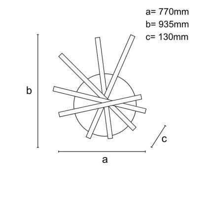 LED Stmívatelný přisazený lustr LED/120W/230V 3000-6500K + dálkové ovládání