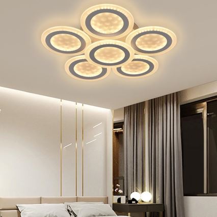 LED Stmívatelný přisazený lustr LED/125W/230V 3000-6500K + dálkové ovládání